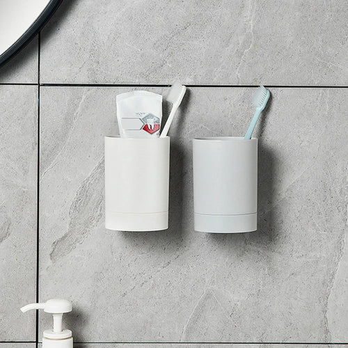porte-brosse à dents mural sans perçage pour salle de bain rangement pratique - vue 5 sur 8