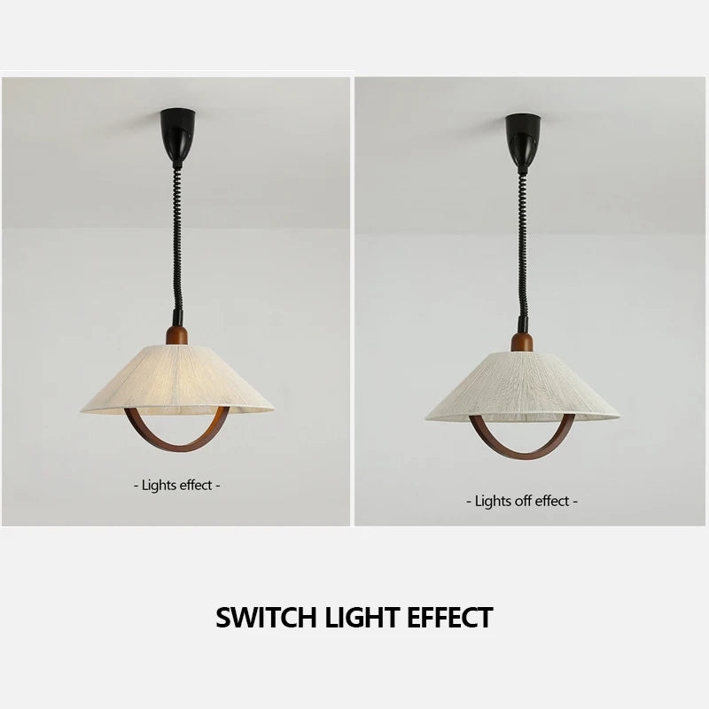 suspension rétro en tissu rétractable avec éclairage à led - vue 5 sur 9