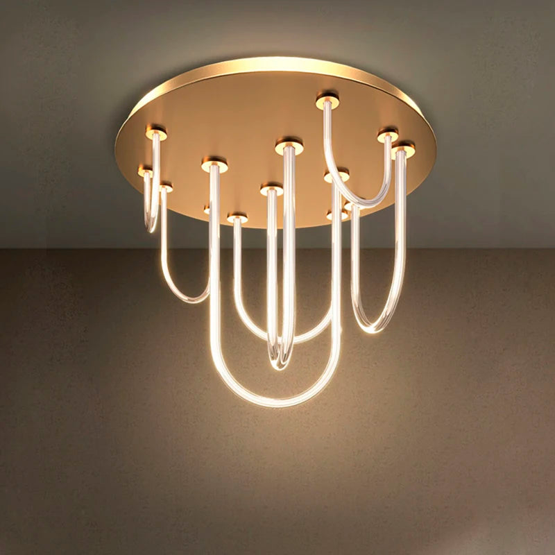 lustre rectangulaire en acier inoxydable à intensité variable - vue 5 sur 11