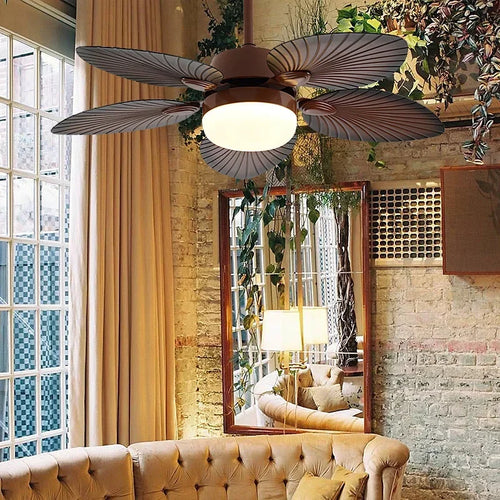ventilateur de plafond industriel avec lampe japonaise rétro - vue 4 sur 7