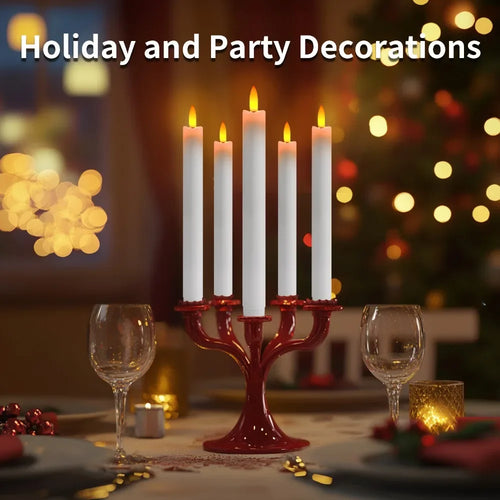 bougies coniques led scintillantes avec télécommande pour fêtes et occasions - vue 5 sur 8