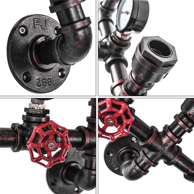 applique murale industrielle en métal style rétro à double tête - vue 8 sur 8