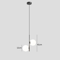 Boule de verre nordique suspension LED lumières en laiton noir chambre suspension lampe moderne salon salle à manger décor luminaires