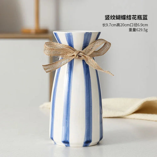 vase en céramique moderne avec nœud pour fleurs séchées - vue 9 sur 9
