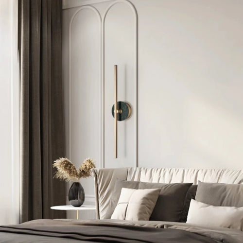 applique murale minimaliste en marbre naturel avec ligne en laiton - vue 3 sur 12