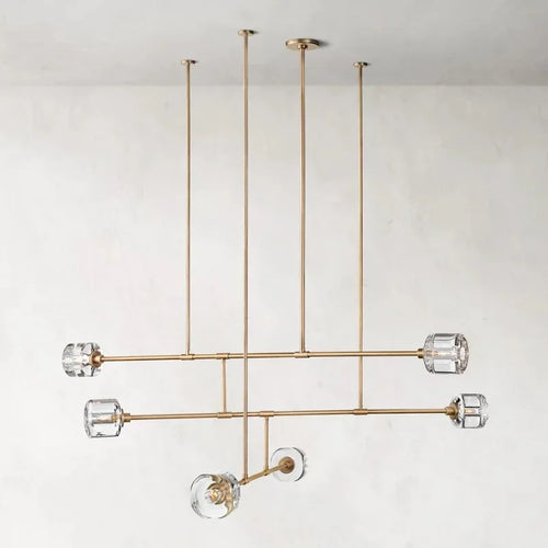 lustre en cristal de style américain en cuivre moderne - vue 3 sur 10