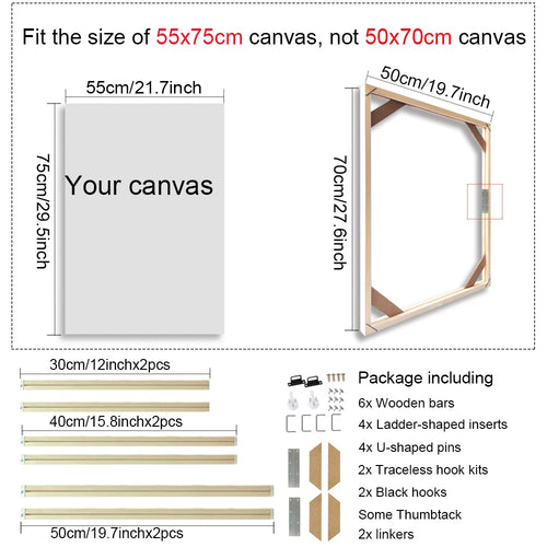 cadre mural en bois pour toiles et peintures décoratives - vue 16 sur 30