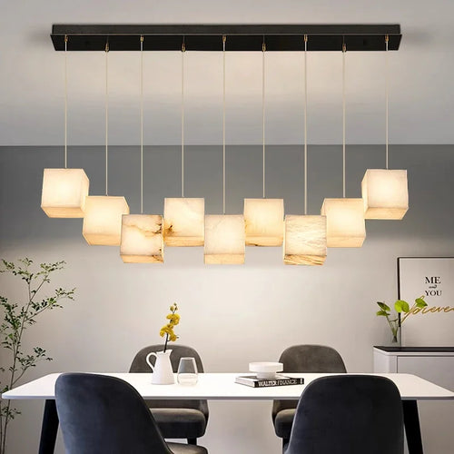 lustre en marbre espagnol style chinois minimaliste pour espace luxe - vue 5 sur 15