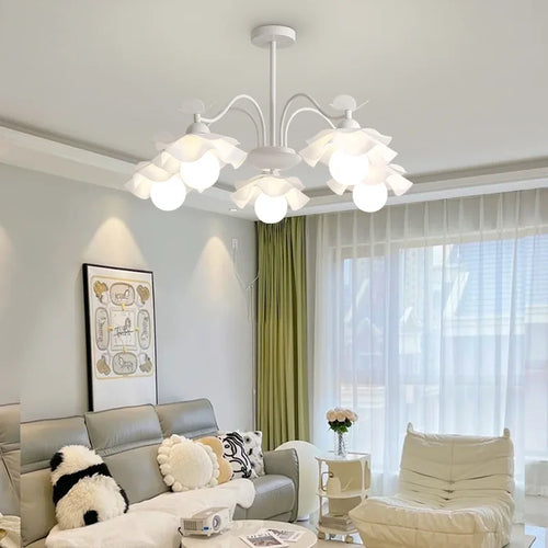 lustre nordique à fleurs style crémeux pour diverses pièces - vue 2 sur 7