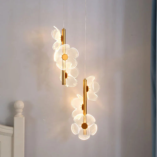 suspension design fleur lumineuse pour intérieur enfants et étude - vue 3 sur 7