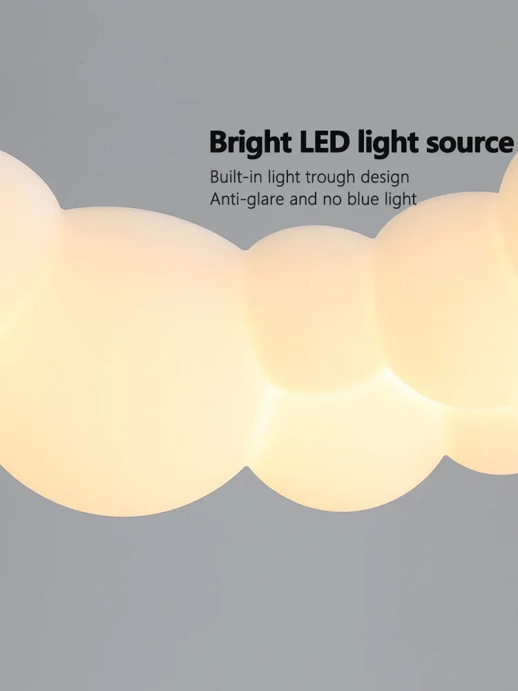 Nordic Living Room Pendant Lamp Modern Simple Atmosphere Cream Wind Lamp Decoration Bubble Restaurant Lamp Master Bedroom Lamps - vue 6 sur 12