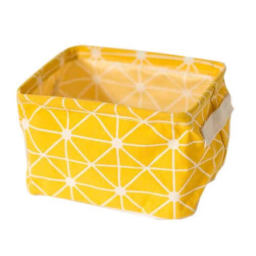 panier de rangement pliable en toile avec poignée coton et lin - vue 17 sur 22