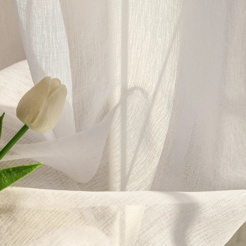 Voilage tulle léger moderne pour fenêtre salon chambre - vue 5 sur 7