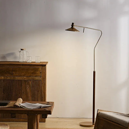 lampadaire moderne en bois massif pour décoration rétro à LED - vue 3 sur 8