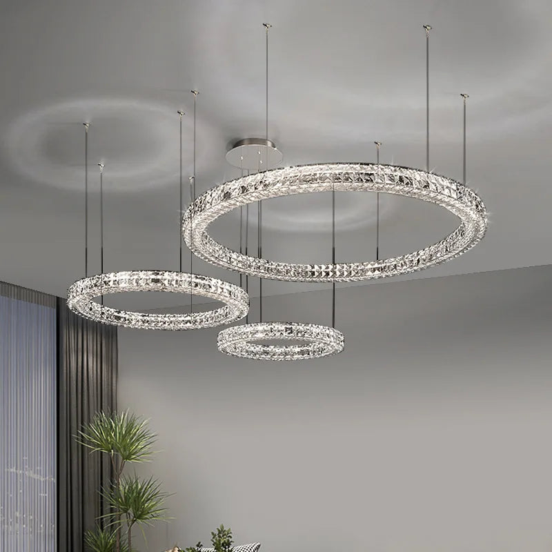 lustre en cristal design simple décoratif de luxe nouvelle collection - vue 4 sur 14