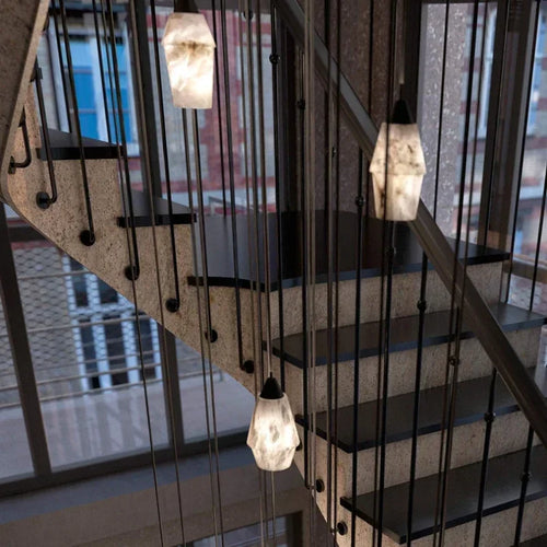 suspension moderne en marbre naturel pour décoration intérieure luxe - vue 5 sur 9