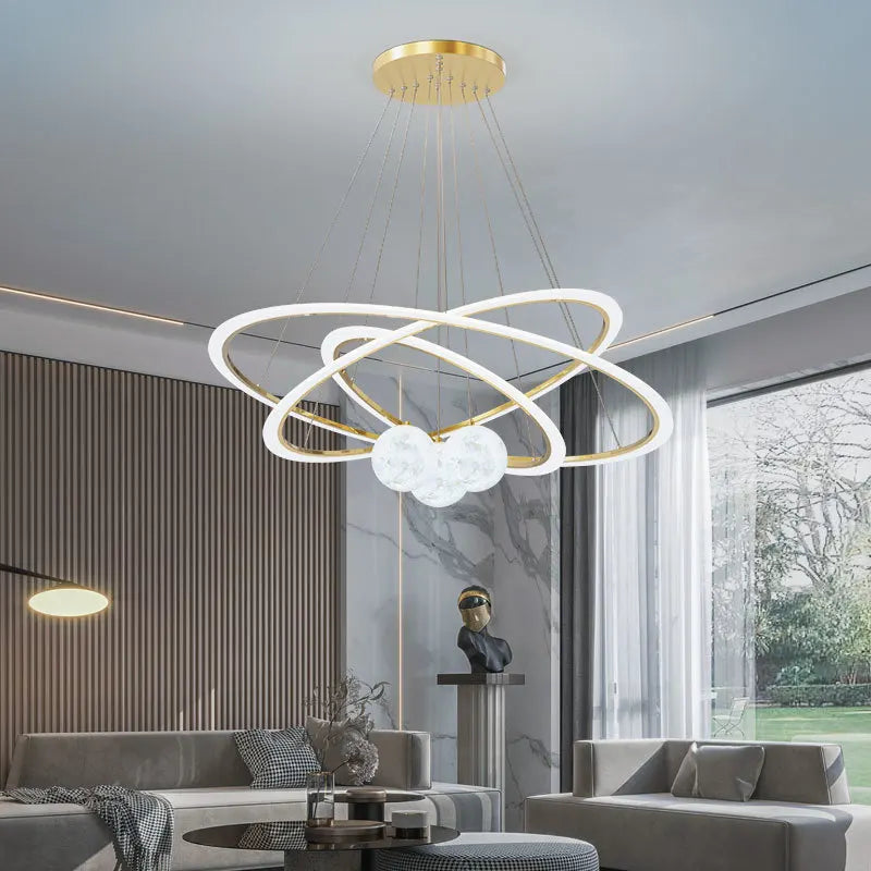 lustre en verre design nordique éclairage intérieur créatif décoratif - vue 2 sur 11