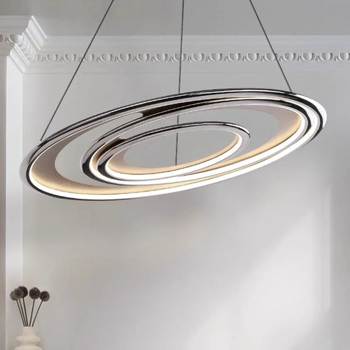 lustre rond moderne led pour intérieur style luxueux suspendu - vue 4 sur 8
