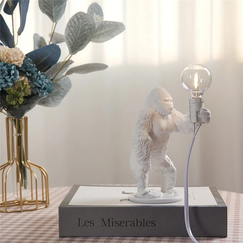 lampe à poser nordique king kong en résine personnalisable animaux - vue 6 sur 15
