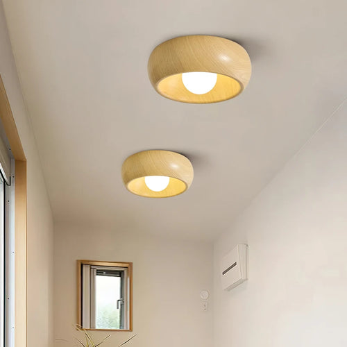 plafonnier minimaliste rétro en bois pour déco créative - vue 4 sur 8