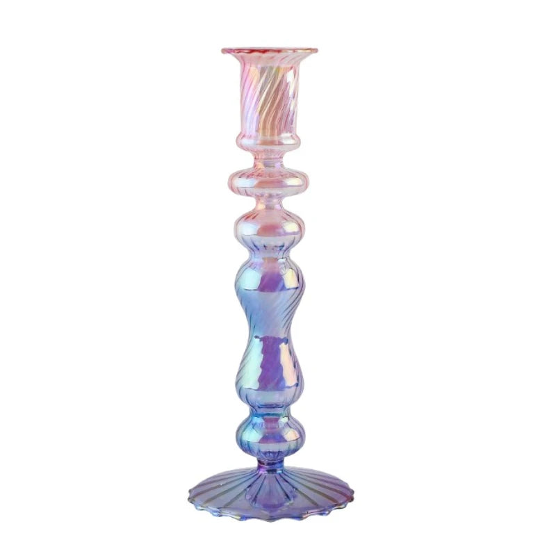 bougeoirs rétro coniques haut en verre pour décoration - vue 14 sur 32