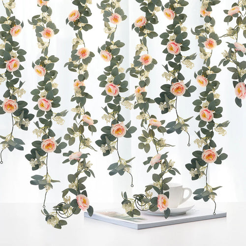 soie simulation rose fausse fleur vignes décoratives artificielles - vue 5 sur 11