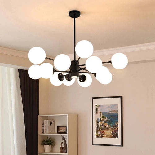 Lustre moderne design avec boule en verre magique haricot - vue 4 sur 18