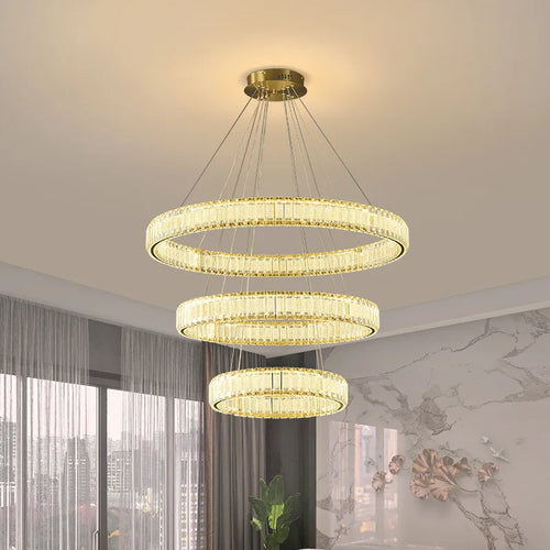lustre moderne led en cristal style vintage pour villa - vue 3 sur 17