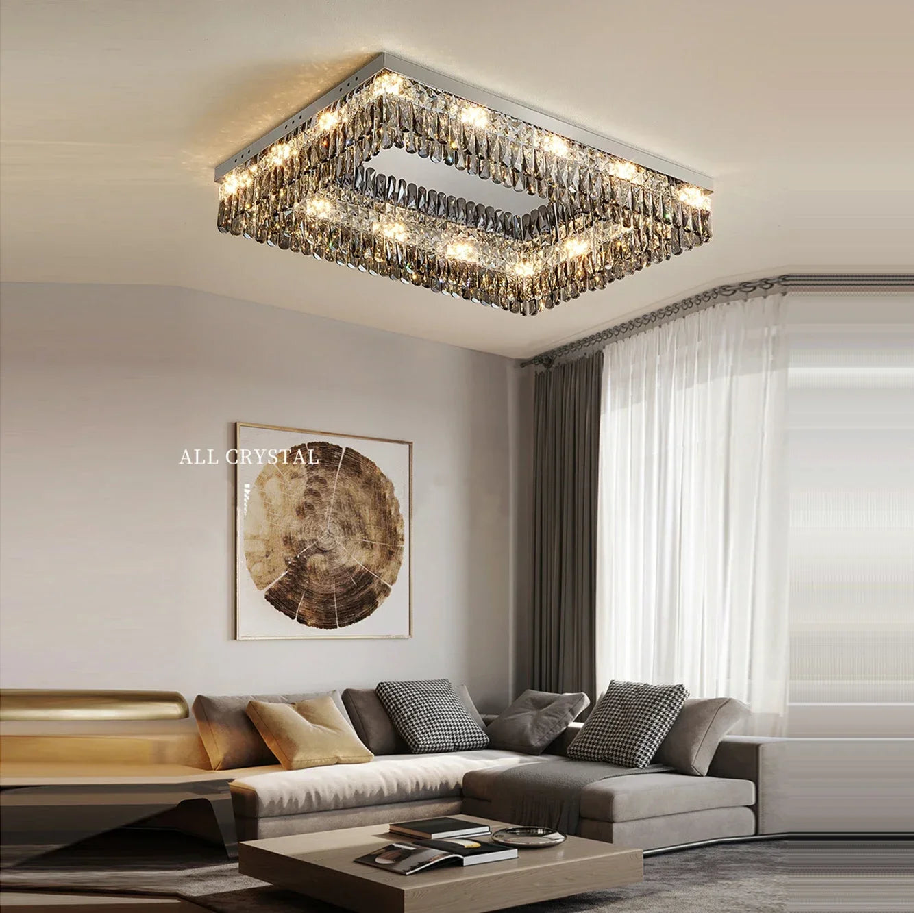 lustre moderne en cristal led design élégant pour décoration intérieure - vue 4 sur 18