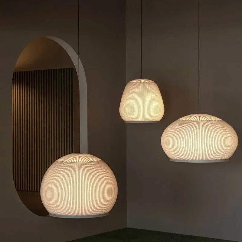 Spanish Designer Pendant Lamp Fabric Chandelier Suspension Hanging Light - vue 3 sur 9