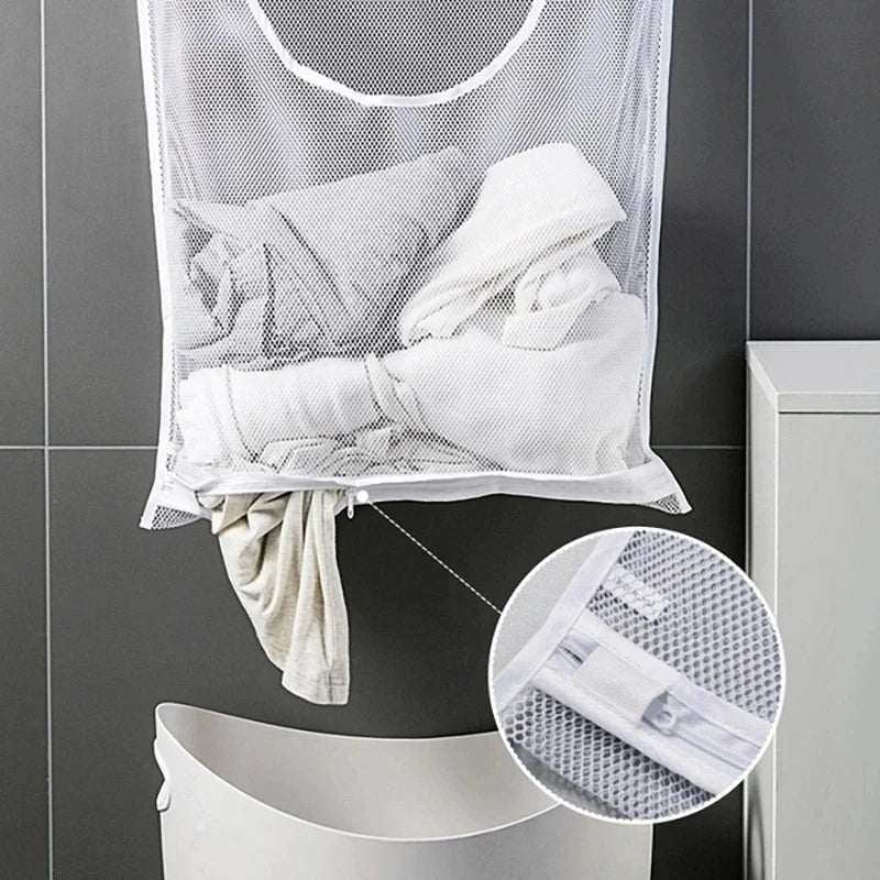 sac à linge pliable avec crochet pour rangement pratique - vue 3 sur 7