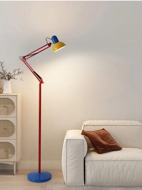 lampe de sol télescopique à bras long art décoratif rotative - vue 4 sur 8