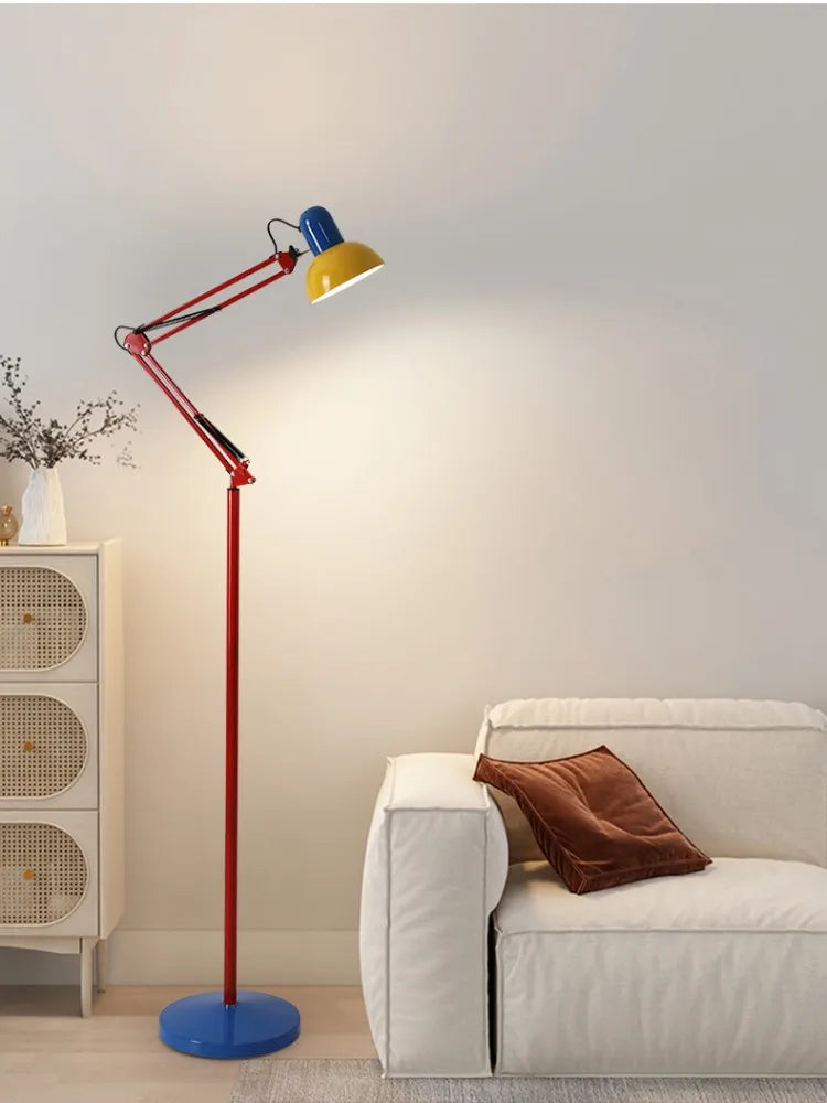 lampe de sol télescopique à bras long art décoratif rotative - vue 3 sur 8