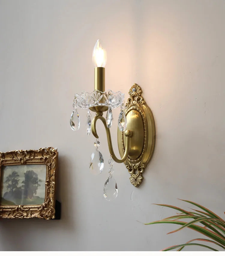 lampe en cristal rétro en cuivre pour décoration intérieure - vue 1 sur 7