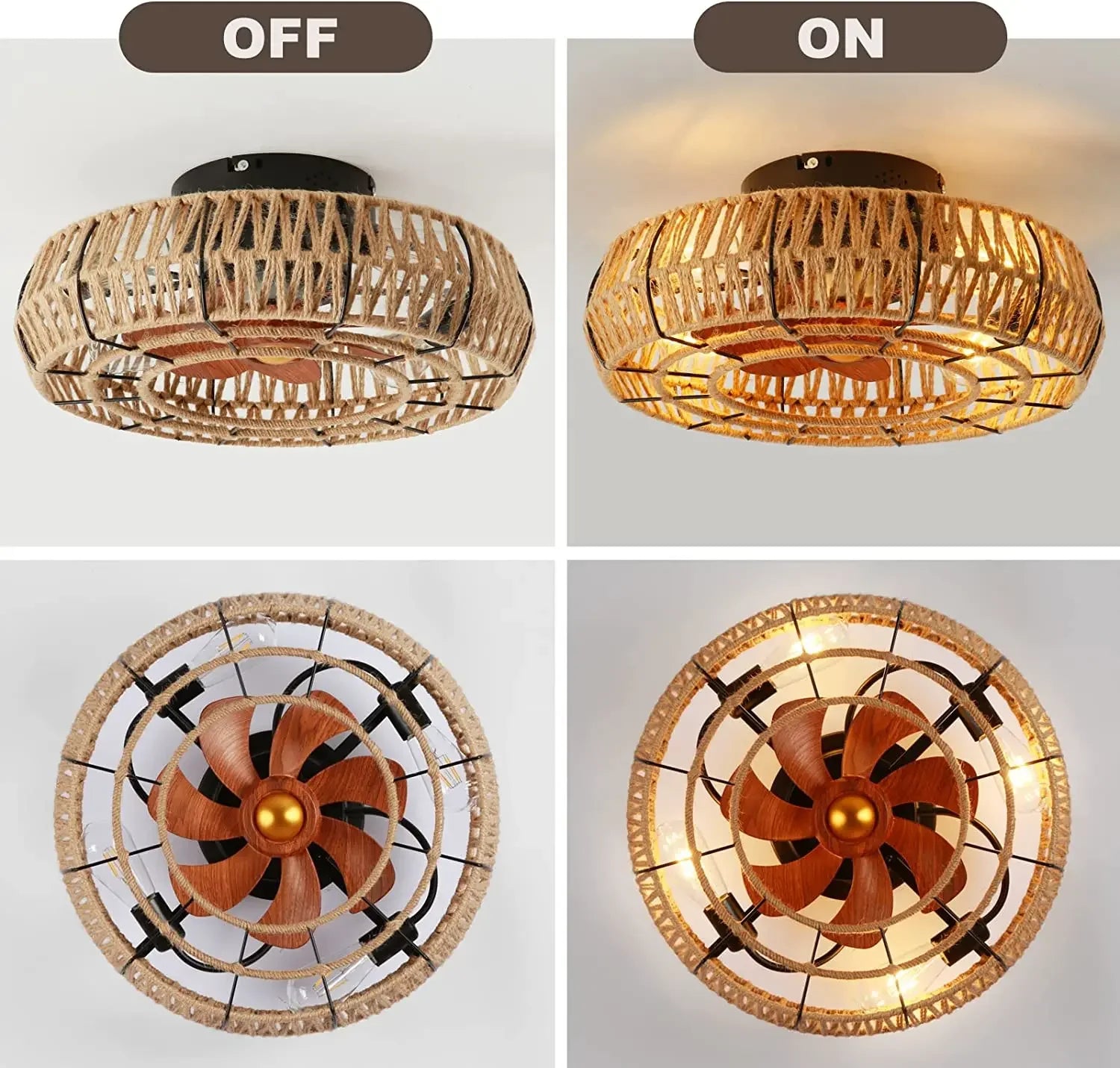 plafonnier industriel avec lumière et télécommande rétro - vue 3 sur 7