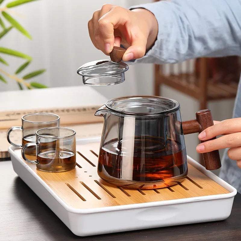 Théière gaiwan en verre résistant chaleur 400-500ml - vue 3 sur 6