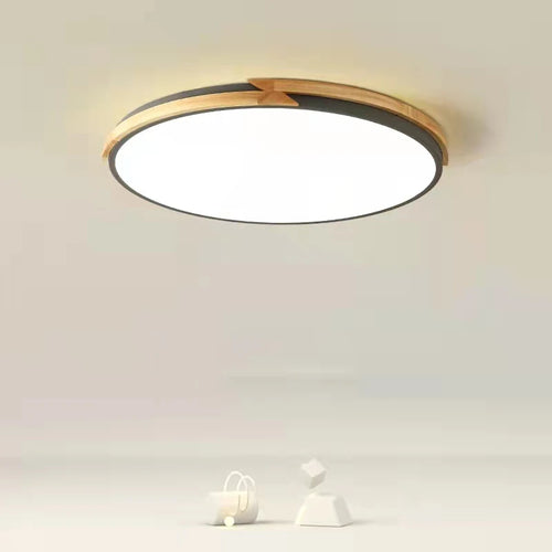 plafonnier led ultra-mince à intensité variable en bois - vue 5 sur 16