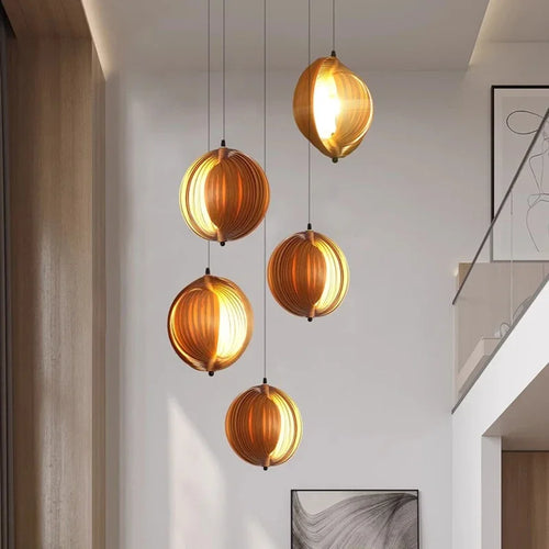 suspension en bois wabi sabi pour décoration intérieure moderne - vue 5 sur 22