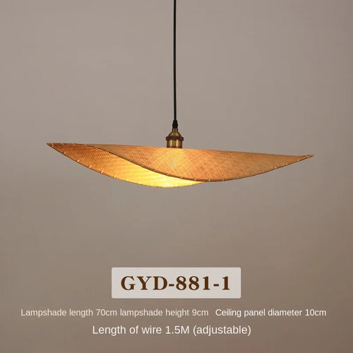 lustre en bambou style japonais pour décoration zen asiatique - vue 10 sur 11