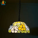 lustre rustique en forme de papillon et fleur style tiffany pour restaurant