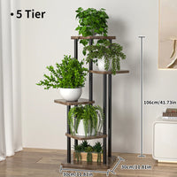 support en bois pour plantes et fleurs à plusieurs niveaux