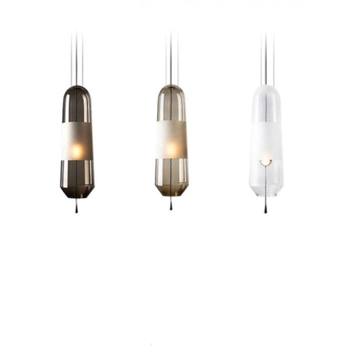 Suspension design LED avec abat-jour en verre Favia - vue 7 sur 10