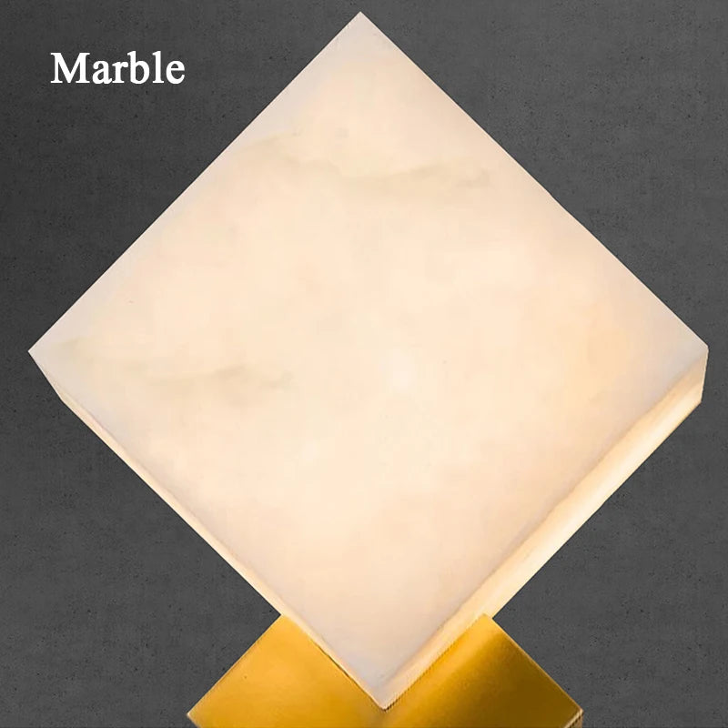 applique murale led moderne en marbre nordique style américain bronze doré - vue 7 sur 7
