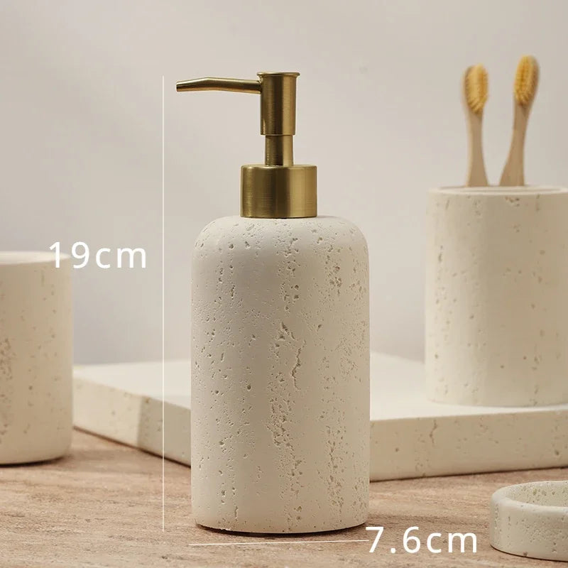 accessoires de salle de bain en grès pour rangement et décoration - vue 12 sur 12