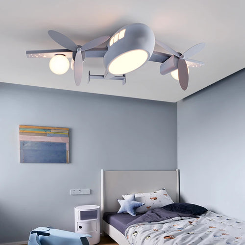 plafonnier moderne avec télécommande pour chambre d'enfant style nordique - vue 6 sur 10