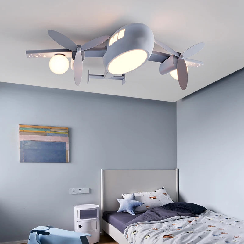 plafonnier moderne avec télécommande pour chambre d'enfant style nordique - vue 5 sur 10