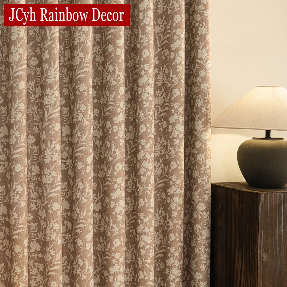 Rideau occultant floral style champetre pour salon chambre - vue 5 sur 8