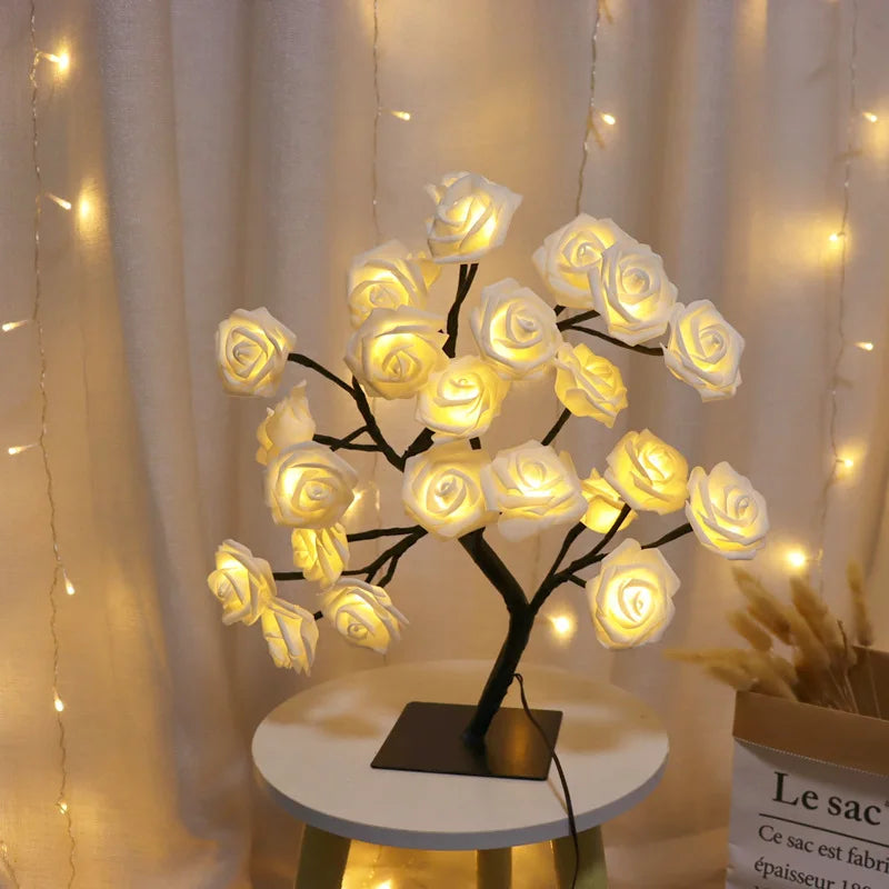 lampe de table led arbre cerisier cristal veilleuse nordique - vue 16 sur 19