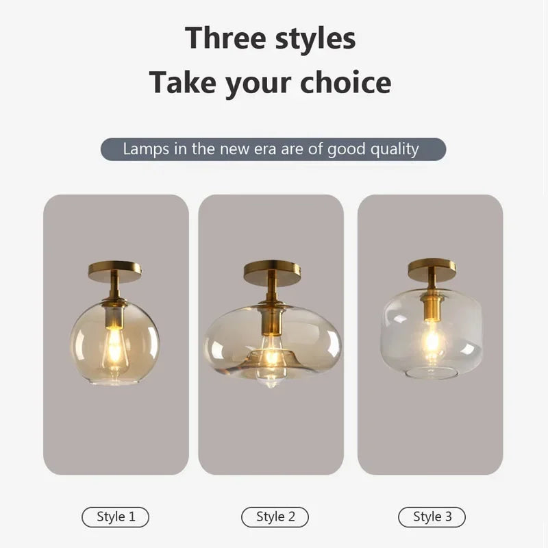 Plafonnier LED en verre au design minimaliste moderne - vue 4 sur 11
