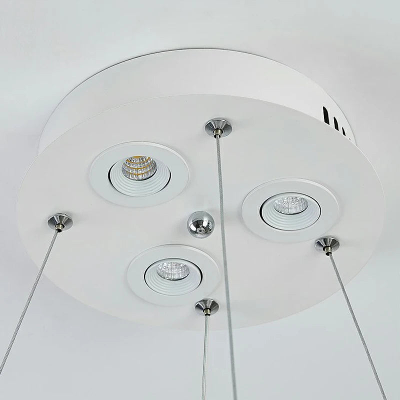 lustre à led nordique avec suspension en plumes - vue 5 sur 8
